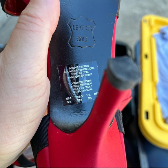 Unlisted Red and Black Bow Peep-toe Heels - Picture 7 of 7